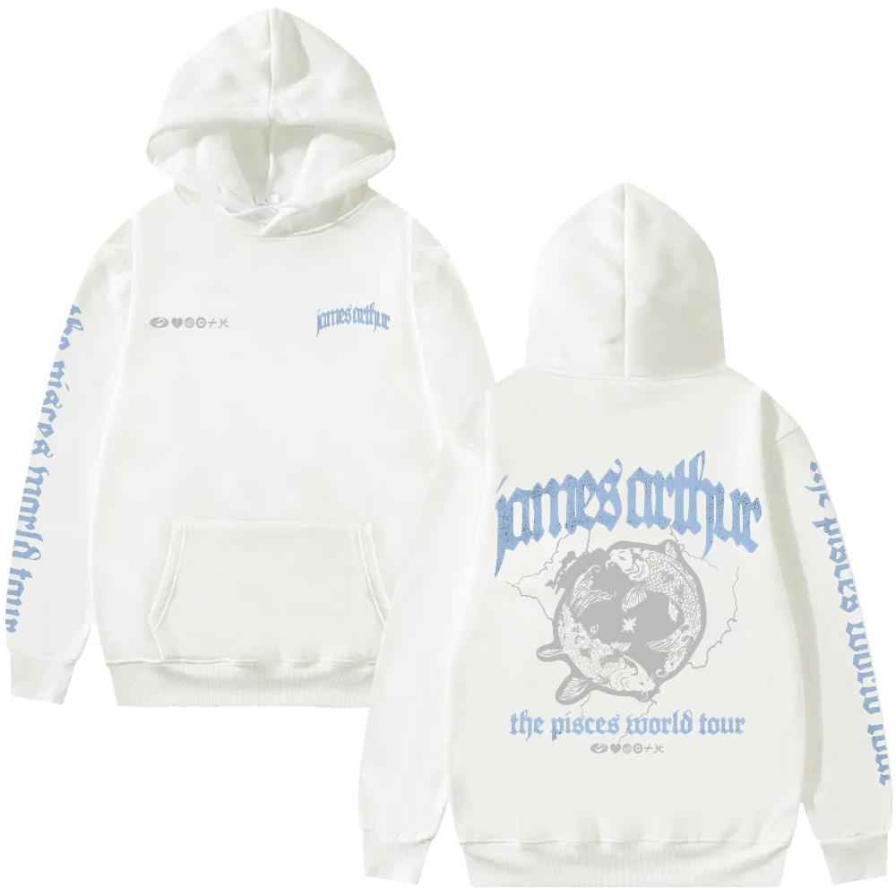 Винтажная толстовка Рыбы Мерч Джеймса Артура Свитшот Y2K Харадзюку Повседневный Хип-Хоп Уличная одежда Женская Мужская Мода High Street Пуловер