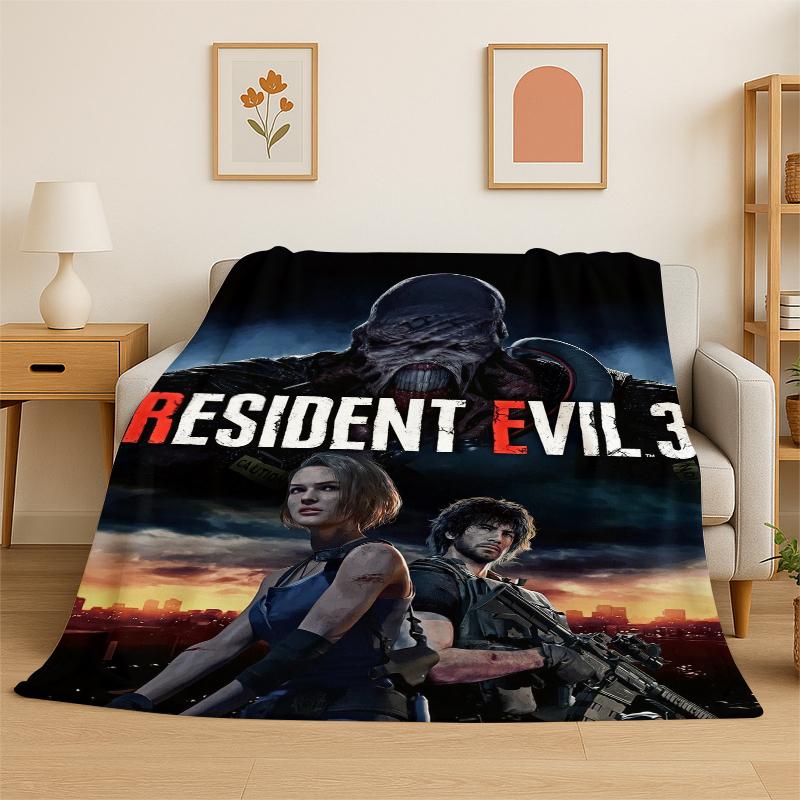 3D R-Resident Evil Леон Игра Мультфильм Фланелевое Одеяло Мягкое Теплое Плед для Спальни Гостиной Кровати Путешествий Кемпинга Пикника