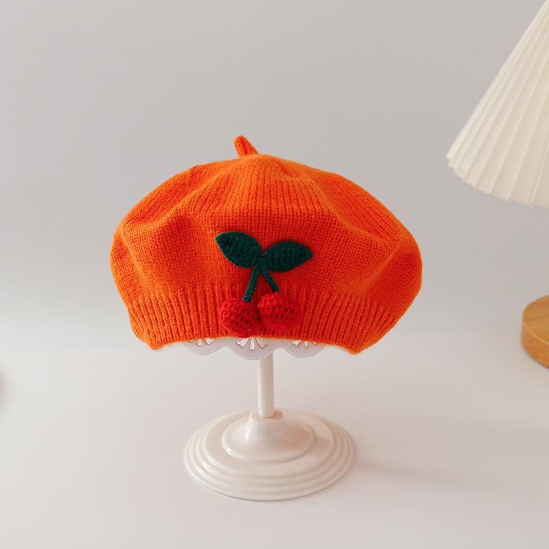 Милый детский вязаный берет вишневого цвета, детская зимняя теплая шапочка для малышей, детские шапочки, модная милая детская ветрозащитная шапка, подарки