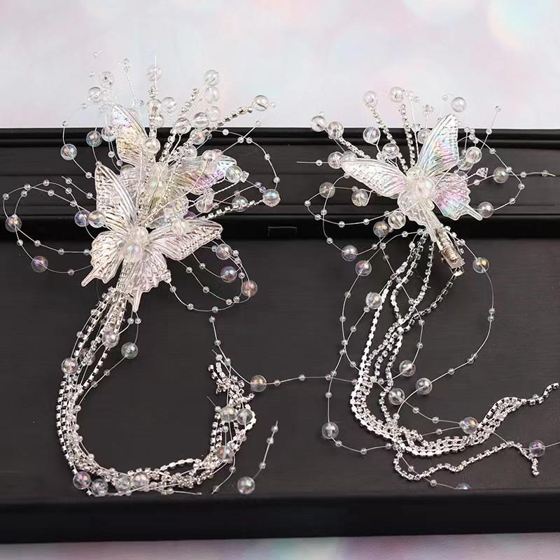 2023 Tassel Pearl Bow Hair Clip for Women – Elegant Fairy Headdress