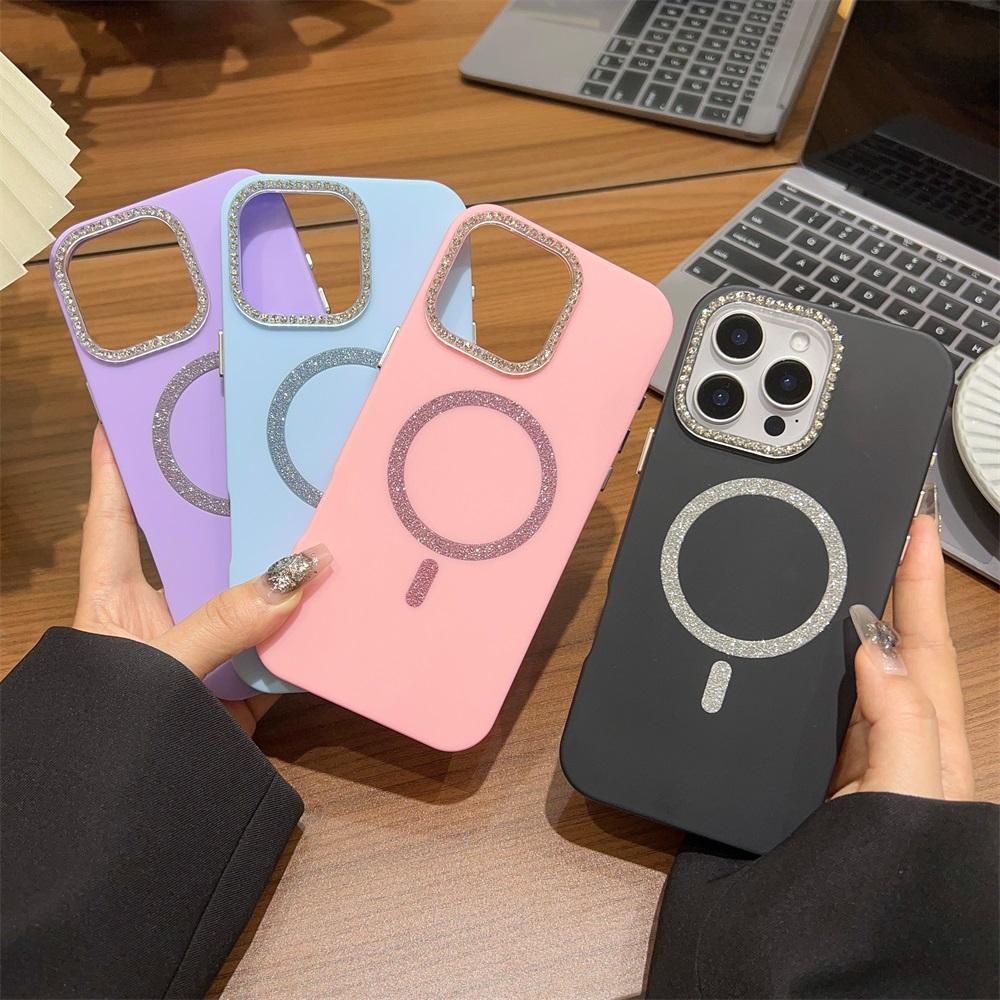 Магнитный чехол для телефона для iPhone 11 12 14 16 Pro 16 15 14 13 12 Pro Max 13 14 15 16 Высококачественный сверкающий противоударный чехол