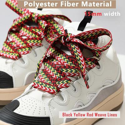 Шнурки для кроссовок шириной 1,5 см, толстые плоские шнурки для баскетбола, тенниса, спортивной обуви, шнурки для обуви в виде волнистой булки