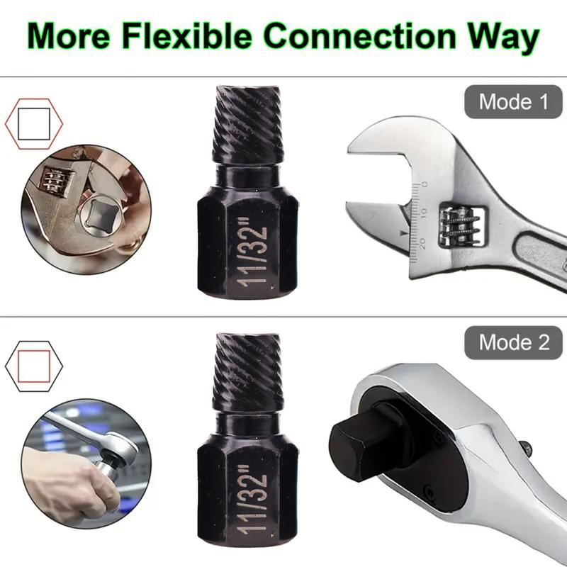 10Pcs Multi-Spline Hex Shank Screw Extractor Set Broken Bolt Remover Damaged Screw Extractor Tool Kit