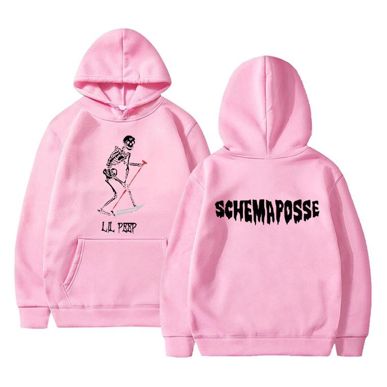 Рэппер Lil Peep Череп Графический принт Толстовки Осень Зима Унисекс Женщины Хип-Хоп Винтаж Уличная Одежда Унисекс Негабаритный Толстовка с Капюшоном