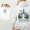 Худи с принтом YHWH Женская одежда 2025 Осень Зима Свитшоты с длинным рукавом Свободные Повседневные Флисовые Худи-пуловер