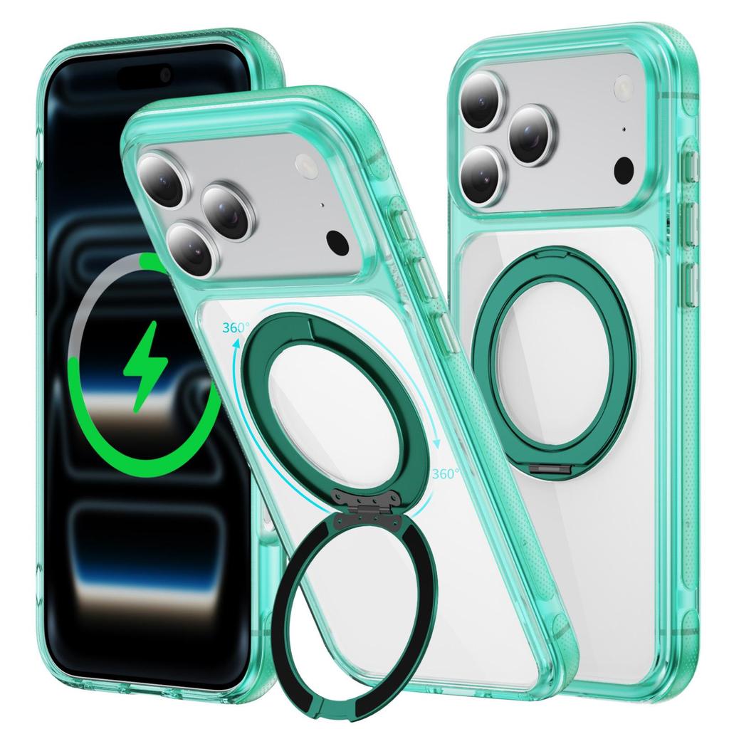 Защитный чехол с магнитной подставкой для iPhone 17 Pro Max - Совместим с Apple 16/15, ударопрочный, 14 прозрачный, 13
