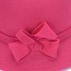 Women Cap Solid Color Bowler Cap Faux Wool Wide Brim Cloche Hat for Tea Party Church Wedding