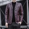 New Men's Leather Suit Casual Jacket Korean Style Slim Lapel Pu Leather Suit Leather Jacket Processing