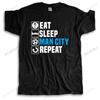 New Fashion T-shirt Cotton Tees EAT SLEEP Unisex CITY REPEAT Brand Top Tee Unisex Teeshirt Streetwear Tshirt for Boys Drop Shipping Unisex T-shirt