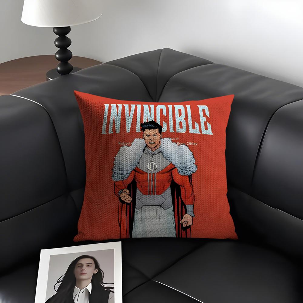 I-Invincible Смешная Мультяшная Наволочка Натуральный Лен Органическая Ткань Двусторонняя Печать Диван Домашний Декор Подарок Чехол для Подушки