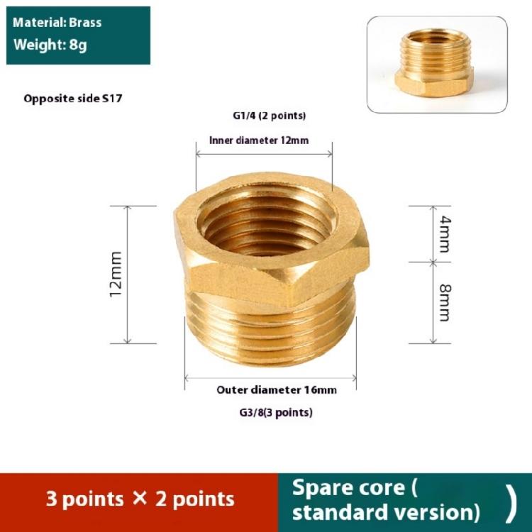 Corrosion Resistant Brass Air System Reducers Direct Diameter Conversion Hexagonal Socket Threaded Pipe Fitting