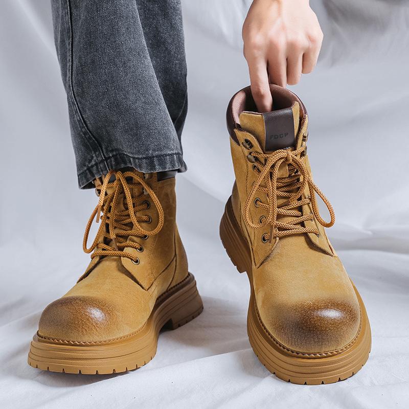 Осенние новые высокие повседневные ботинки большого желтого цвета с английскими ботинками Martin 2501-R