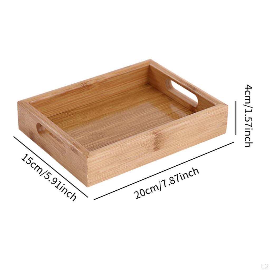 Bamboo Serving Tray Coffee Tea Platter Rectangle Buffet Platters for Bread Dessert Displays