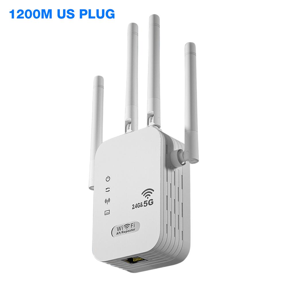Беспроводной WiFi-повторитель 1200 Мбит/с с портом WAN/LAN, двухдиапазонный 2,4 ГГц/5 ГГц, расширитель WiFi с 4 антеннами, усилитель Wi-Fi сигнала для дома