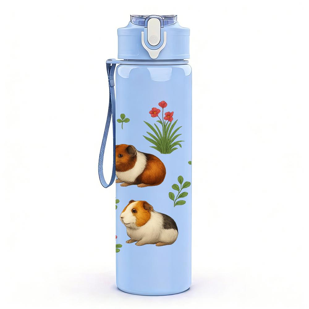 1PC Multiple Cute Hamster Group 750ml Color Plastic Sports Water Bottle Leakproof Flip Straw Lid For Sports Office Home Use