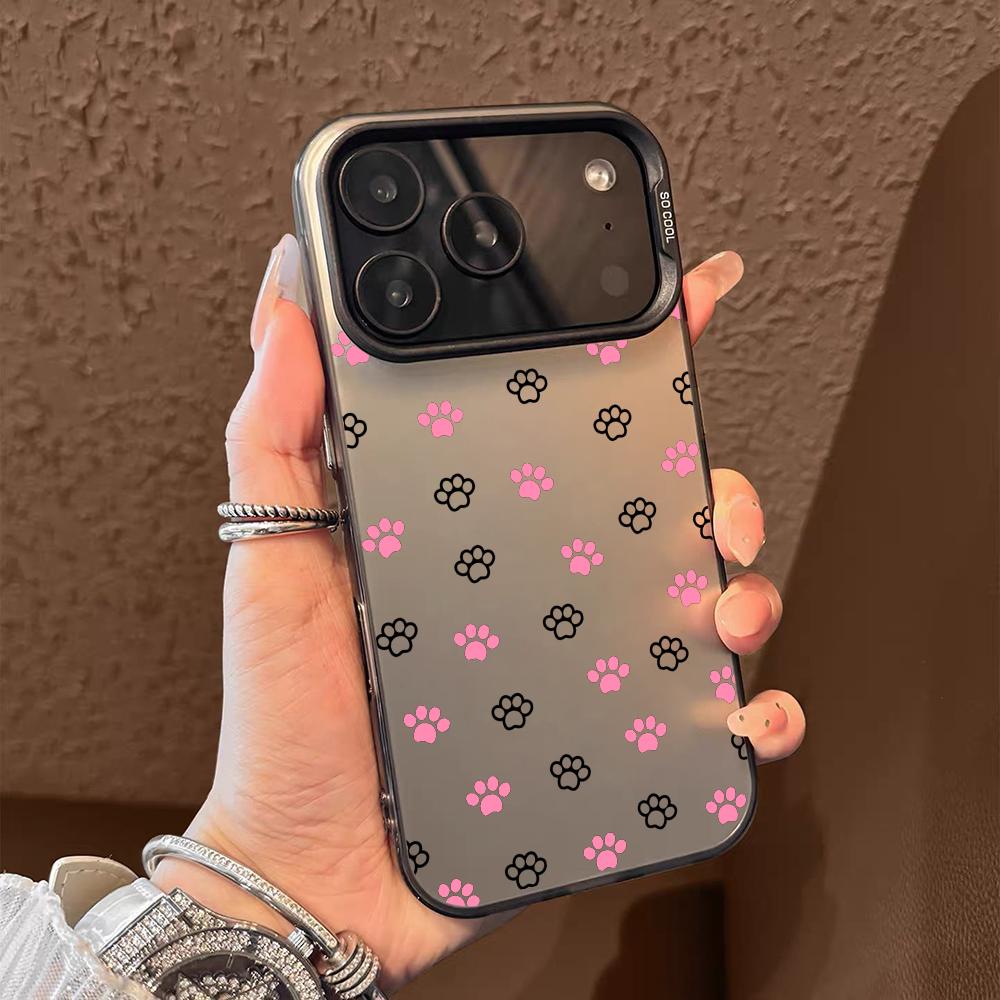 Чехол для телефона с рисунком милых собачьих лапок для iPhone 17 16 15 14 13 12 11 Pro Max Air Матовый Лазерный Аврора Ударопрочный Funda