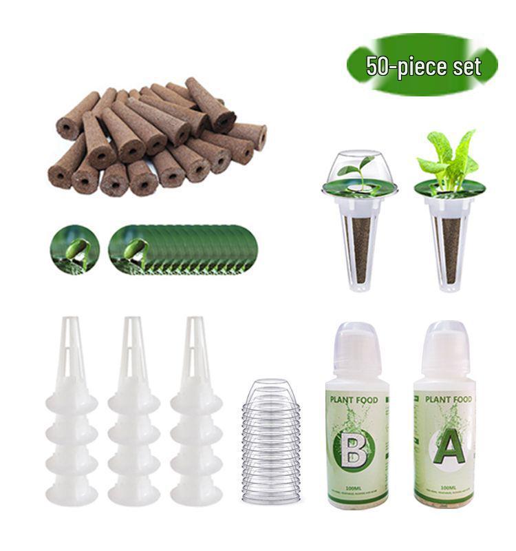 AeroGarden-Compatible Hydroponic Basket Kit with AB Fertilizer for Soilless Planting