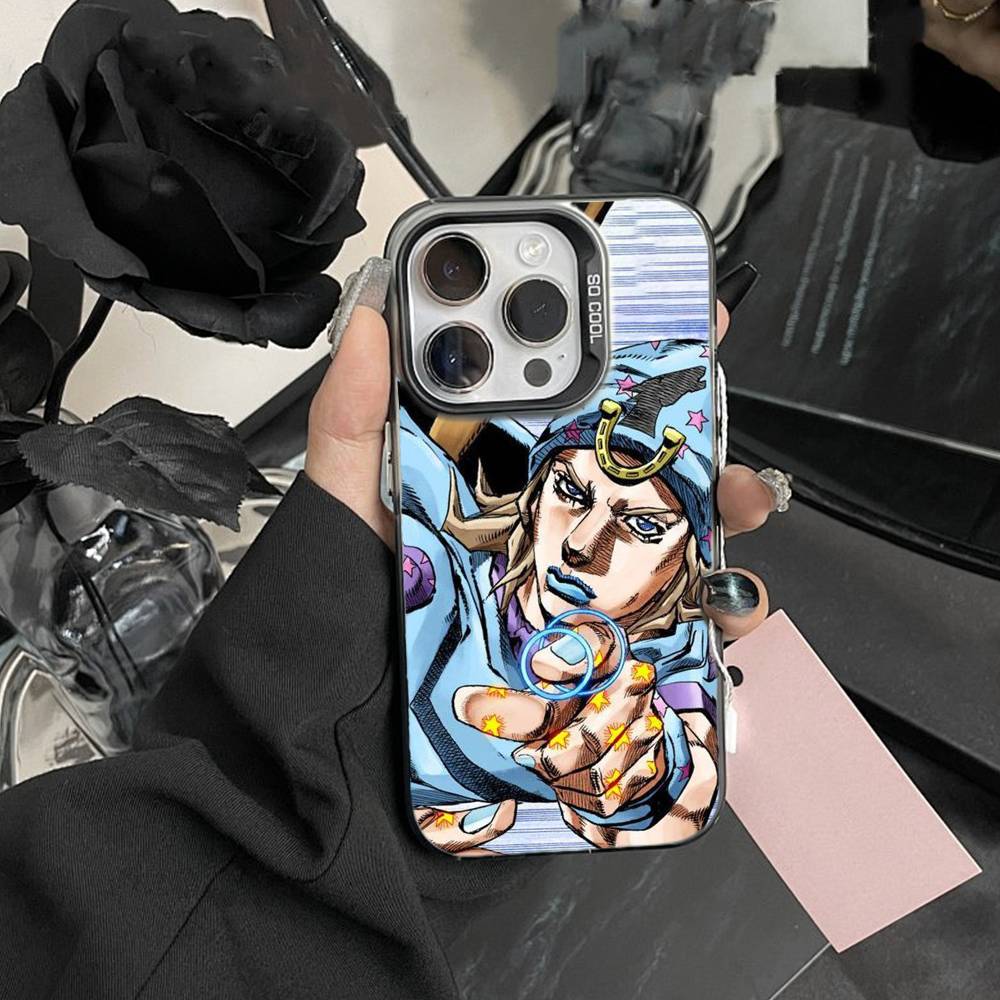 Чехол для телефона с изображением из аниме JoJo's Bizarre Adventure Для IPhone 16 17 15 14 12 13 Pro Max Черный цвет Ударопрочный чехол