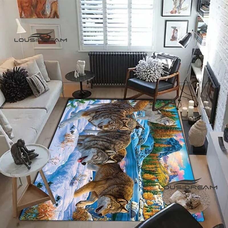 Волк искусство ковры и ковер 3D печать ковер с изображением животных напольный коврик для гостиной спальни большой площади мягкий ковер ковер для детской комнаты