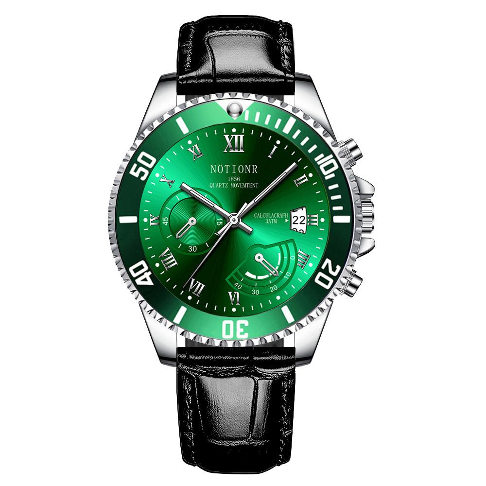 Мужские модные часы Классические кварцевые часы Модные деловые часы Спортивные мужские часы Кожаный ремешок