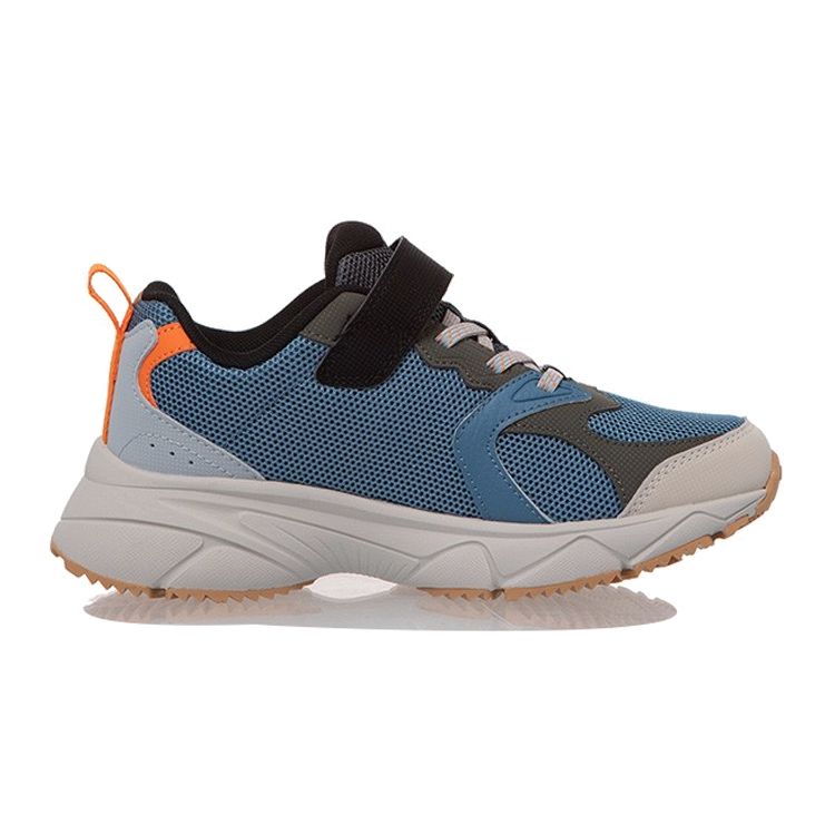 Li Ning Youth Comfortable Non-Slip Shock Absorbing Wear-Resistant Breathable Lightweight Casual Sports Shoes Kids Sneakers Blue Gray YKFR054-5
