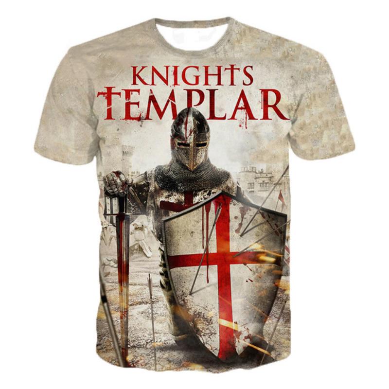 Summer Universe Sports 3D Printing Knight Templar Fashion Casual T-shirt Men's Women's Hip Hop Harajuku Casual Tops