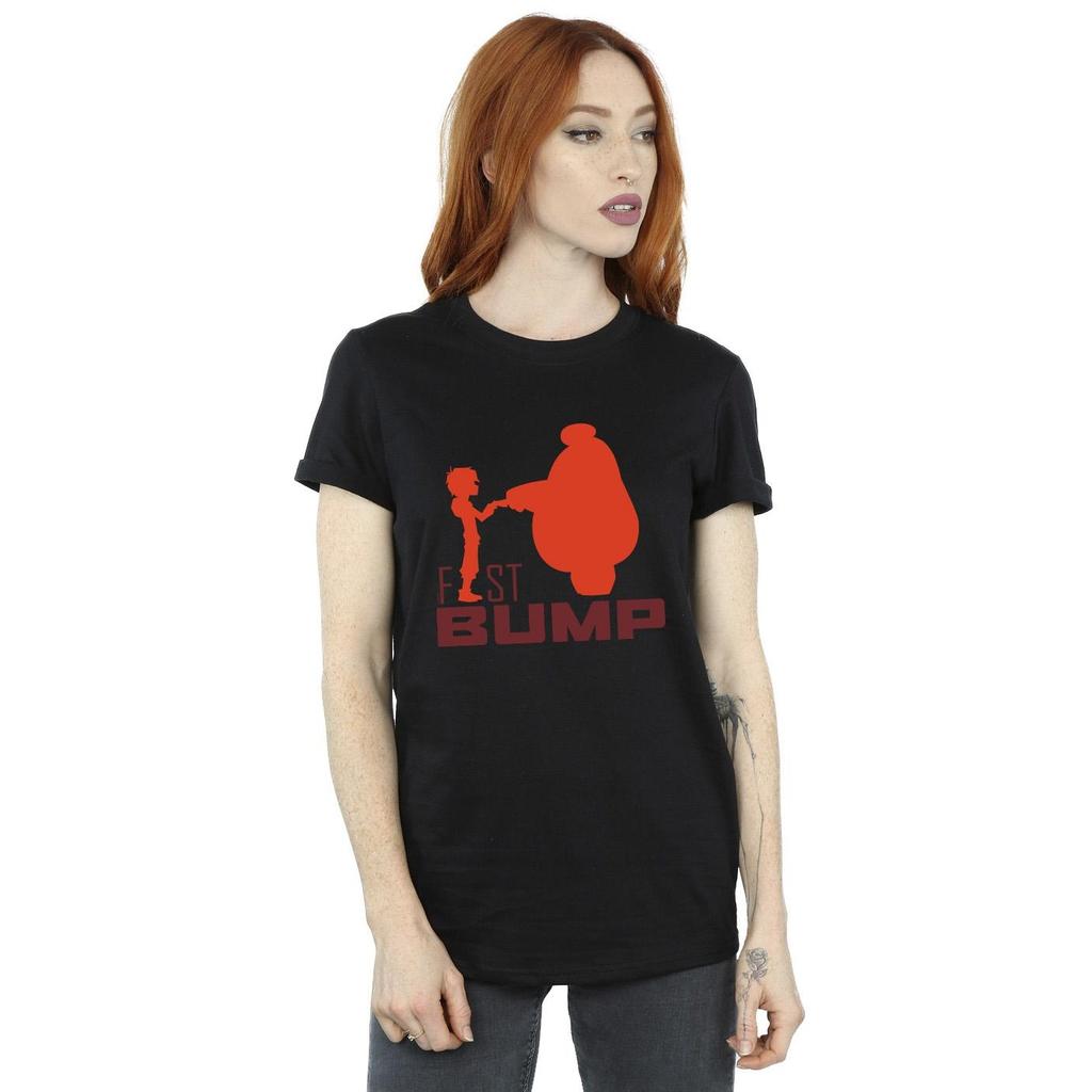 Disney Womens/Ladies Big Hero 6 Baymax Fist Bump Cutout Cotton Boyfriend T-Shirt