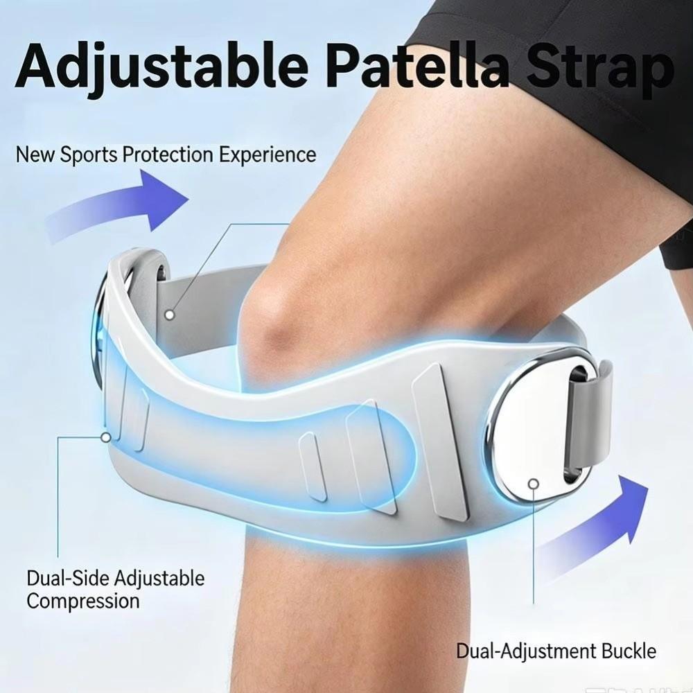 1 Pair Silicone Sports Knee Pad Adjustable Knee Brace Support Band Patella Knee Strap Tennis