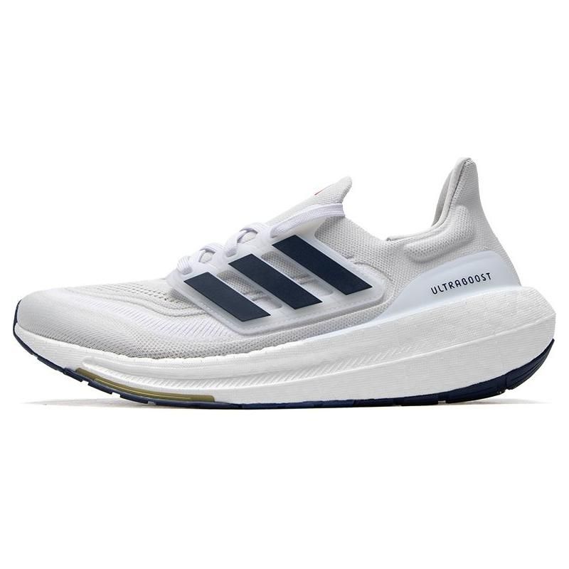 Adidas UltraBoost Light White Dark Blue Men Sneakers Crystal-White Gold-Metallic ID3285