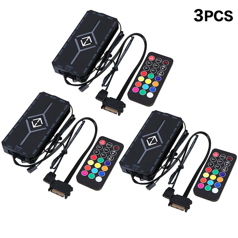 1-9 3-в-1 5В 3-контактный ARGB-контроллер Хаб вентиляторов охлаждения PWM Магнитный хаб с ARGB-контроллером 5В 3-контактный для корпуса ПК
