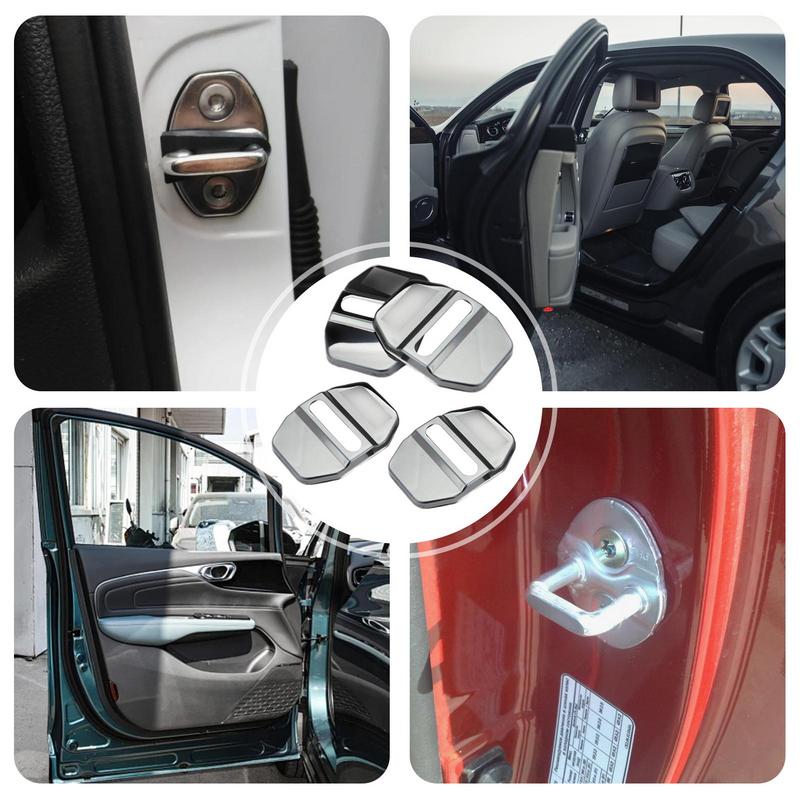 Крышка замка двери фургона из нержавеющей стали, ограничитель двери транспортного средства, защитный кожух, защелка двери, отделка цилиндра замка, хромированная крышка, ограничитель двери транспортного средства