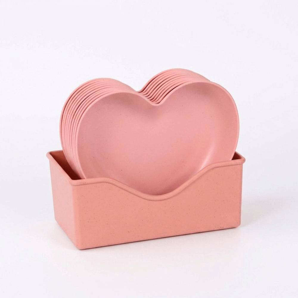10Pcs Heart Shaped Outline Fruit Tray Resin Display Tray Reusable Decor Tray Wedding Table Decor