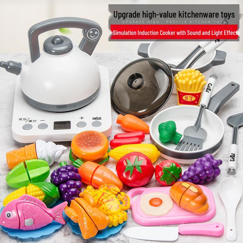 Fun Pretend Play Cut Toy Set - Kids Kitchen Vegetables & Fruits