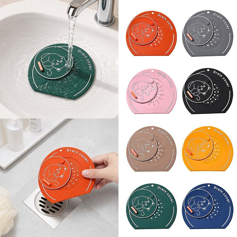 Silicone Floor Drain Mat Anti Odor Kitchen Sink Seal Mat for Bathroom Hair Collection