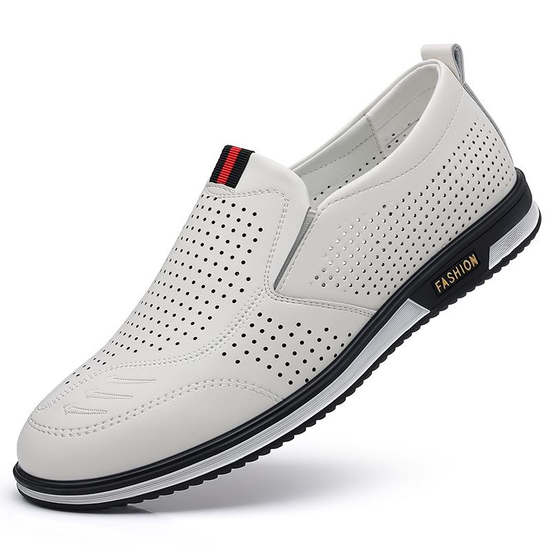 Мода 2024 Весна Осень Мягкая Подошва Мужская Повседневная Обувь Белые Модные Лоферы Деловые Официальные Кожаные Туфли Дышащие Кроссовки для Мужчин