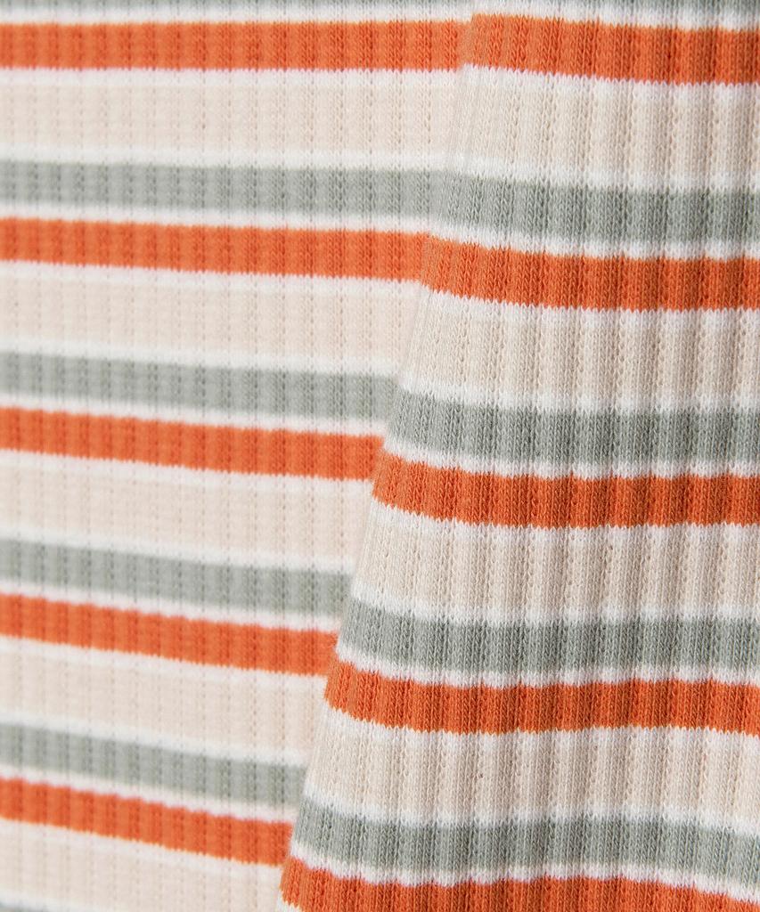LEE Women Ribbed Stripe T-Shirt Orange