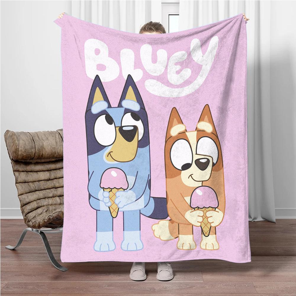 MINISO Disney-Bluey Мультяшный плед Пушистый фланелевый Детский и Взрослый Диванный плюшевый Покрывало-накидка Обедненный плед для дивана-кровати Подарок