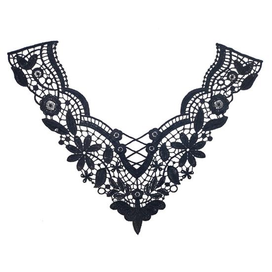 Yousheng Embroidered Lace Collar Hollow Out Lace Fabric Trim Applique Neckline Women Lace Collar Applique for DIY Sewing Supplies Wedding Dress