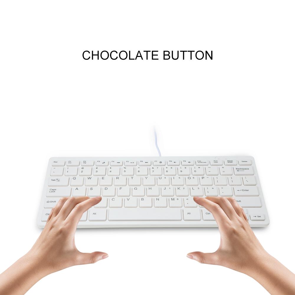 USB Mini Keyboard with Chocolate Buttons Stylish and Portable Keyboard for Desktop, Laptop Use at Home and Office