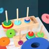 Wooden Children's Colored Hanoi Tower: Ten-Layer Stack & Detachable Solid Wood Educational Toy