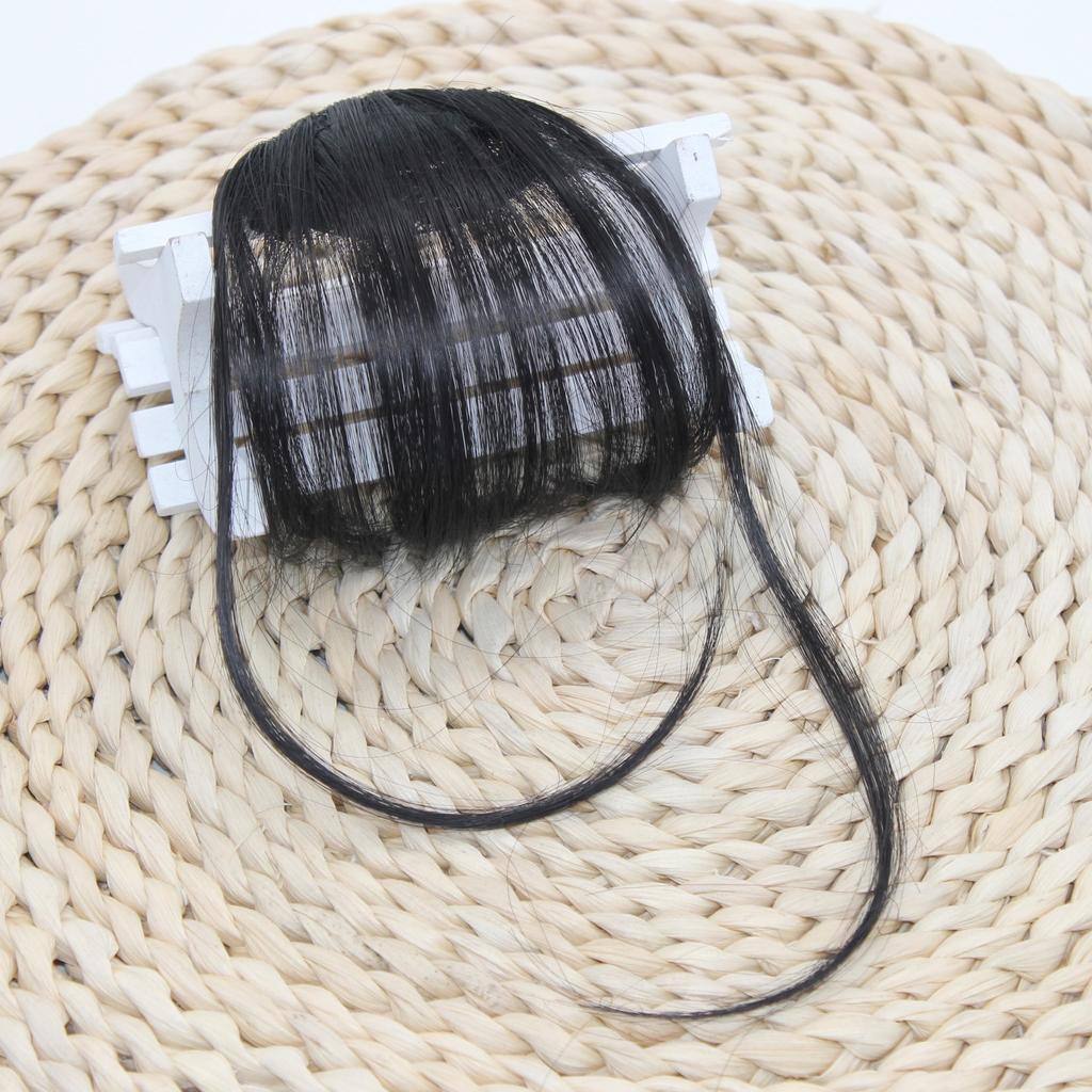 False Synthetic Air Bangs Hair Clip Extension Synthetic Fringe Natural Hairpiece for Women Girls Clip Bang Wigs Black Brown