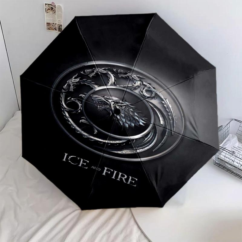 1 шт. Автоматический складной зонт - Мультяшный узор, Портативная и складная конструкция с 24 спицами, Рождественские и новогодние подарки