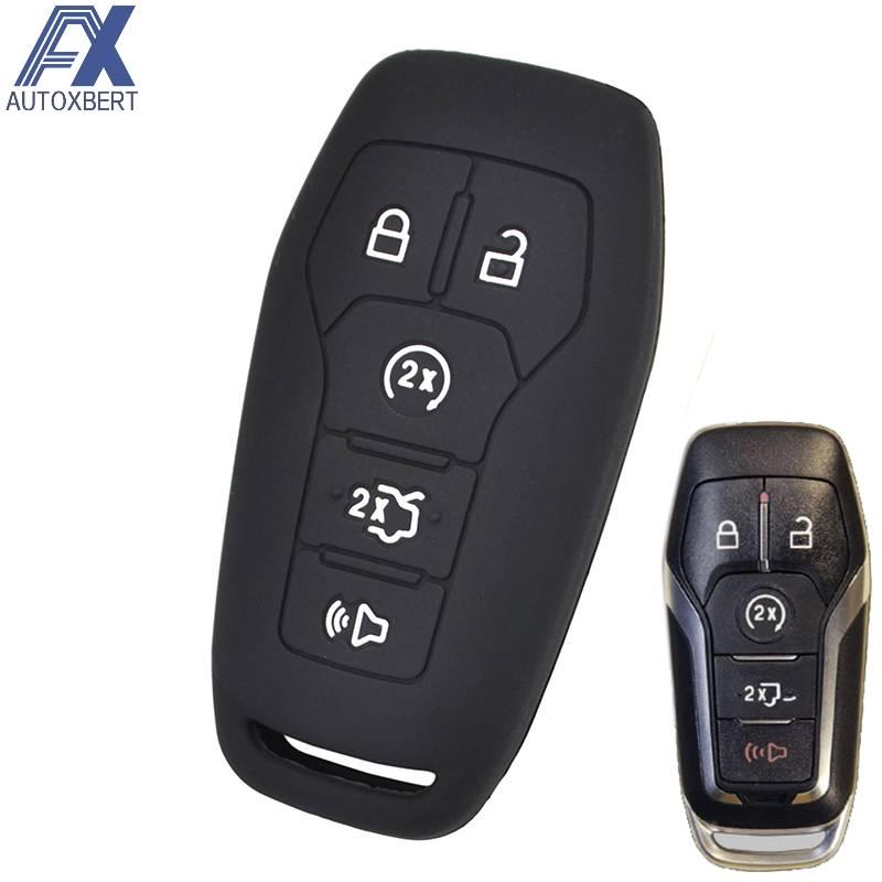 For Ford Fusion Mondeo Mustang F-150 Explorer Edge 2015 -2018 5 Button Silicone Car Key Case
