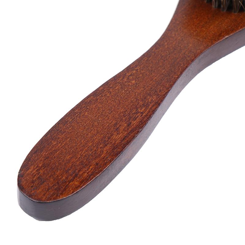 1Pc Shoe Boot Polish Shine Cleaning Dust Removal Durable Shoe Brush Long Wood Handle Bristle Horse Hair Brush