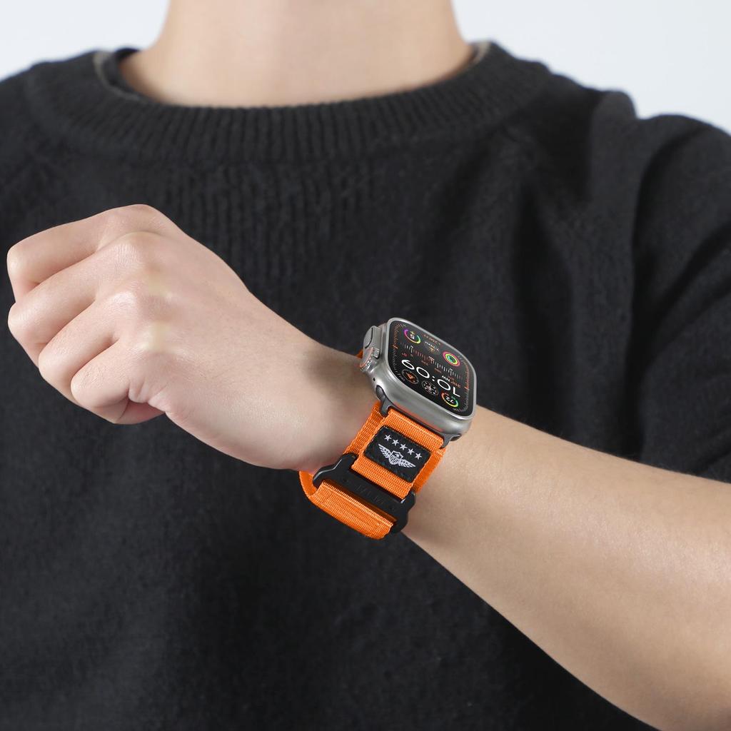 Cross-border Suitable Finely Woven Nylon Trail Strap for Apple Watch Series 8/7 S11 ULTRAL Modified Version.