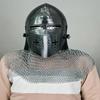 Nurnberg Bascinet Hounskell Helmet Barbuta Chainmail Steel Helmet Medieval Knight Chainmail Hand Forged LARP  Best Gift