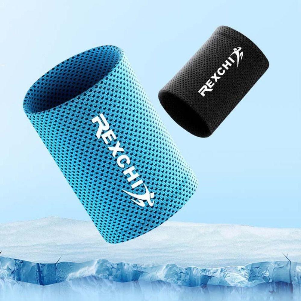Ice Silk Polyester Ice Cooling Wristbands Elastic Wrist Sleeve New Sport Wristbands Running Gym