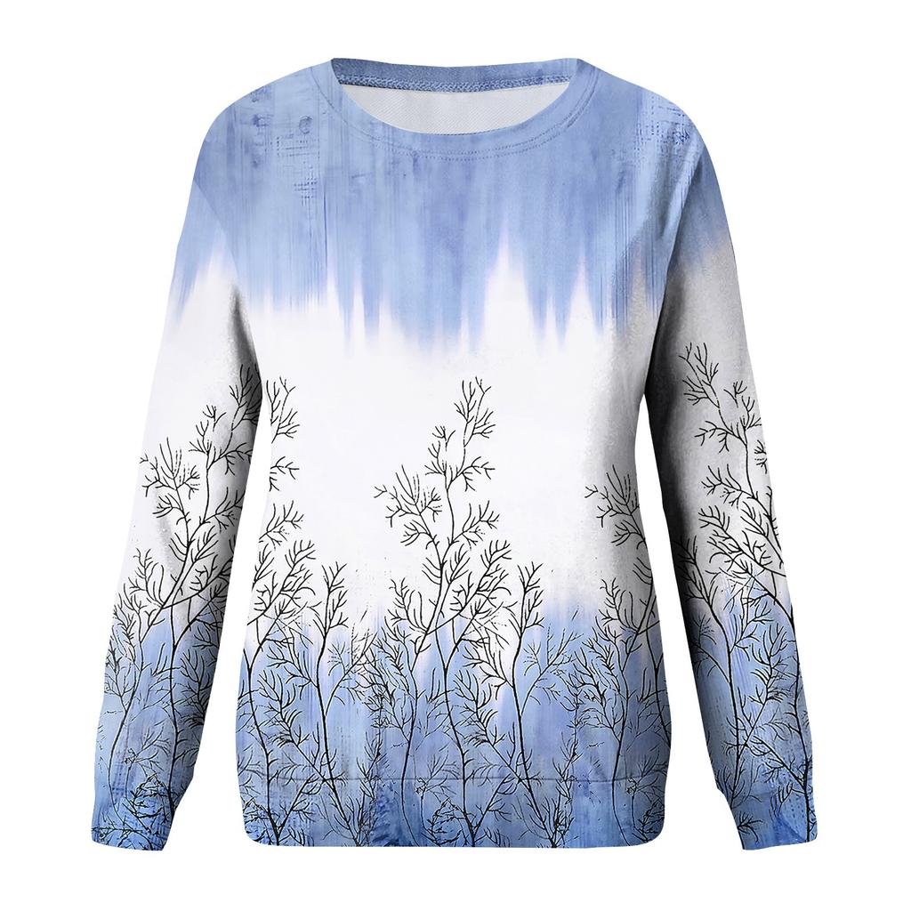 Женский повседневный модный пуловер с длинным рукавом и круглым вырезом с принтом