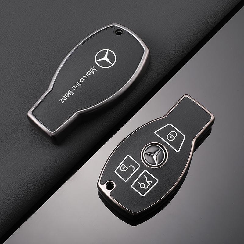 SUG2 TPU Car Key Case Cover Protection Shell Keychain For Mercedes Benz C E S-Class ML GL R SLK W204 W212 W221 W164 2001-2014 Sticker