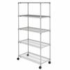 Doshisha Luminous Regular Steel Rack, 90cm Wide, 5 Shelves, Gap Storage, Rust-Resistant, Commercial Grade, 250kg Load Capacity (Per Shelf), Casters, W
